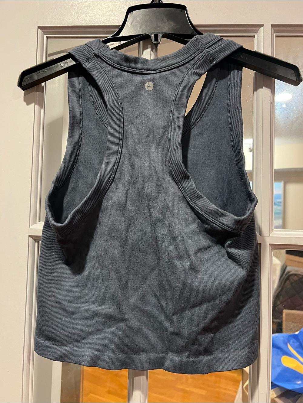 90 Degree By Reflex Slate Blue Ribbed Racerback Tank - Picture 2 of 3